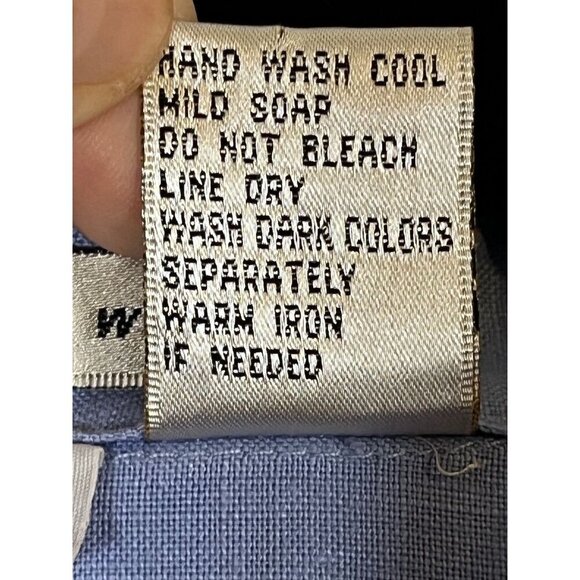 Irish Linen Floral Embroidery Shirt 1X Coastal Preppy Classic Western Boho Chic - Picture 11 of 12